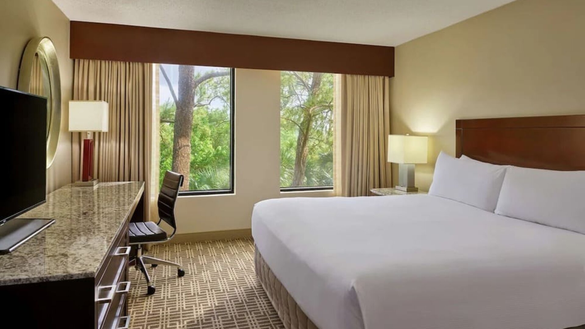 Day use room with TV at DoubleTree By Hilton Houston Intercontinental Airport.