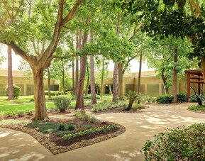 Hotel exterior at DoubleTree By Hilton Houston Intercontinental Airport.