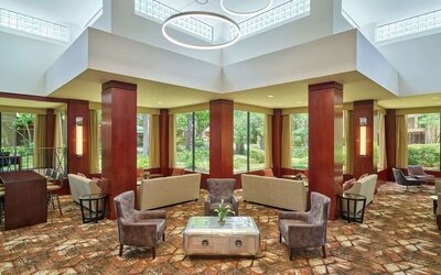 Lobby seating at DoubleTree By Hilton Houston Intercontinental Airport.