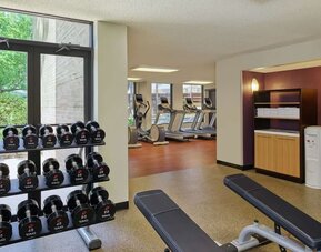Fitness center at DoubleTree By Hilton Houston Intercontinental Airport.