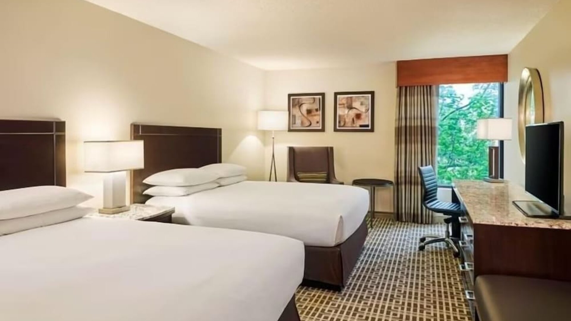 Day use room with TV at DoubleTree By Hilton Houston Intercontinental Airport.