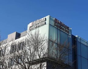 Hotel exterior at Hilton Garden Inn Paris Orly Airport.