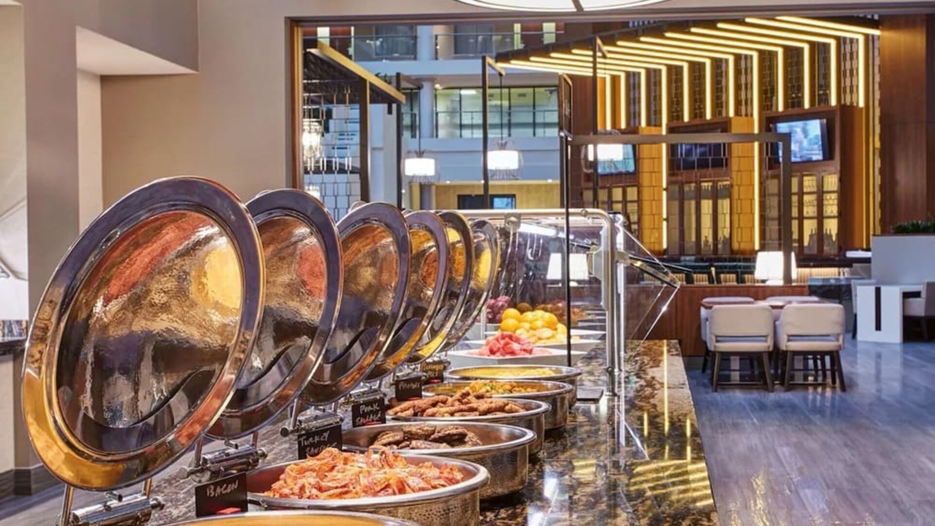 Dining room at Embassy Suites By Hilton Washington DC Georgetown.