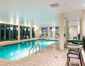 Indoor pool at Embassy Suites By Hilton Parsippany.