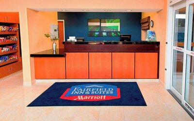 Reception desk at Fairfield Inn & Suites Joliet North/Plainfield.