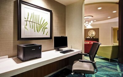 Business center at SpringHill Suites Baltimore BWI Airport.