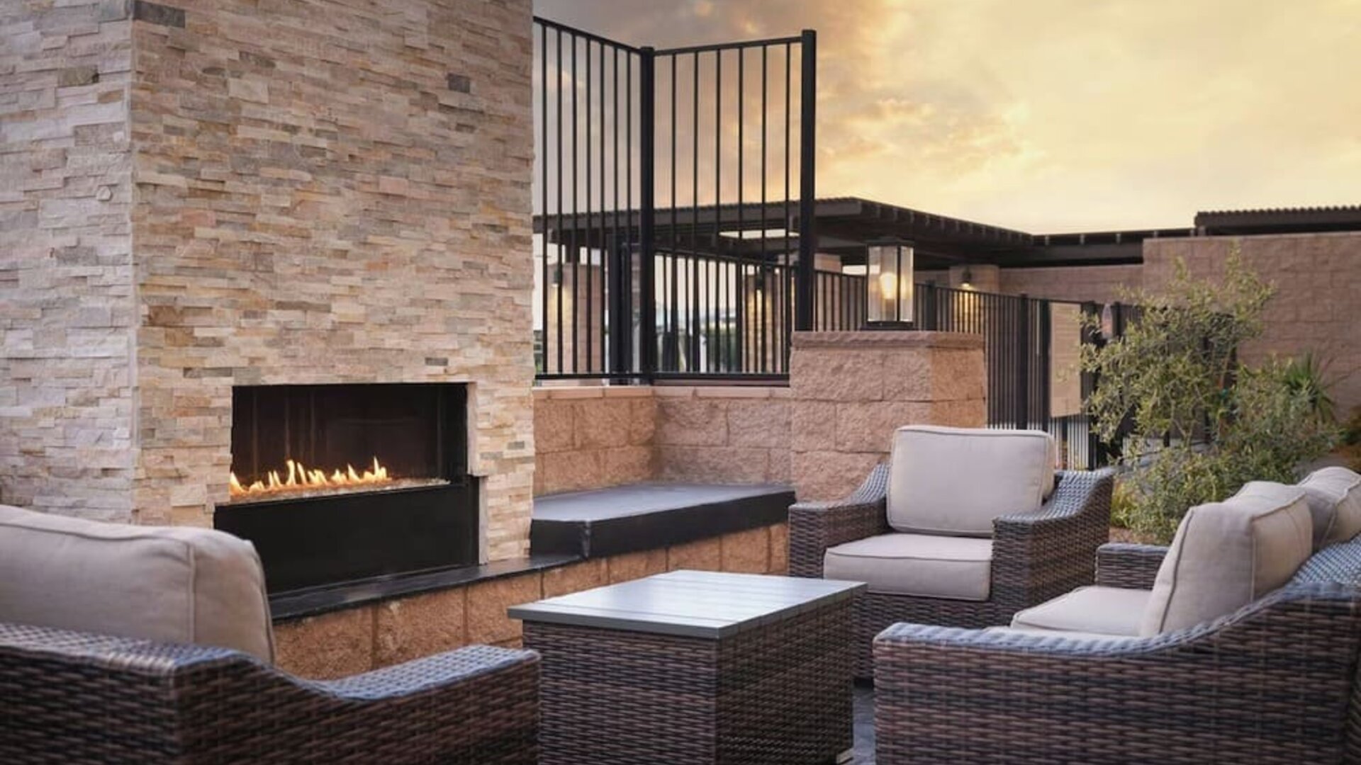 Fire place at SpringHill Suites By Marriott Milpitas.