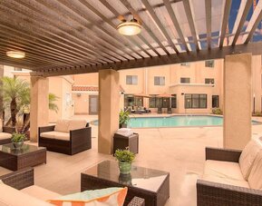 Outdoor pool at Holiday Inn Express Hotel & Suites Carlsbad Beach.