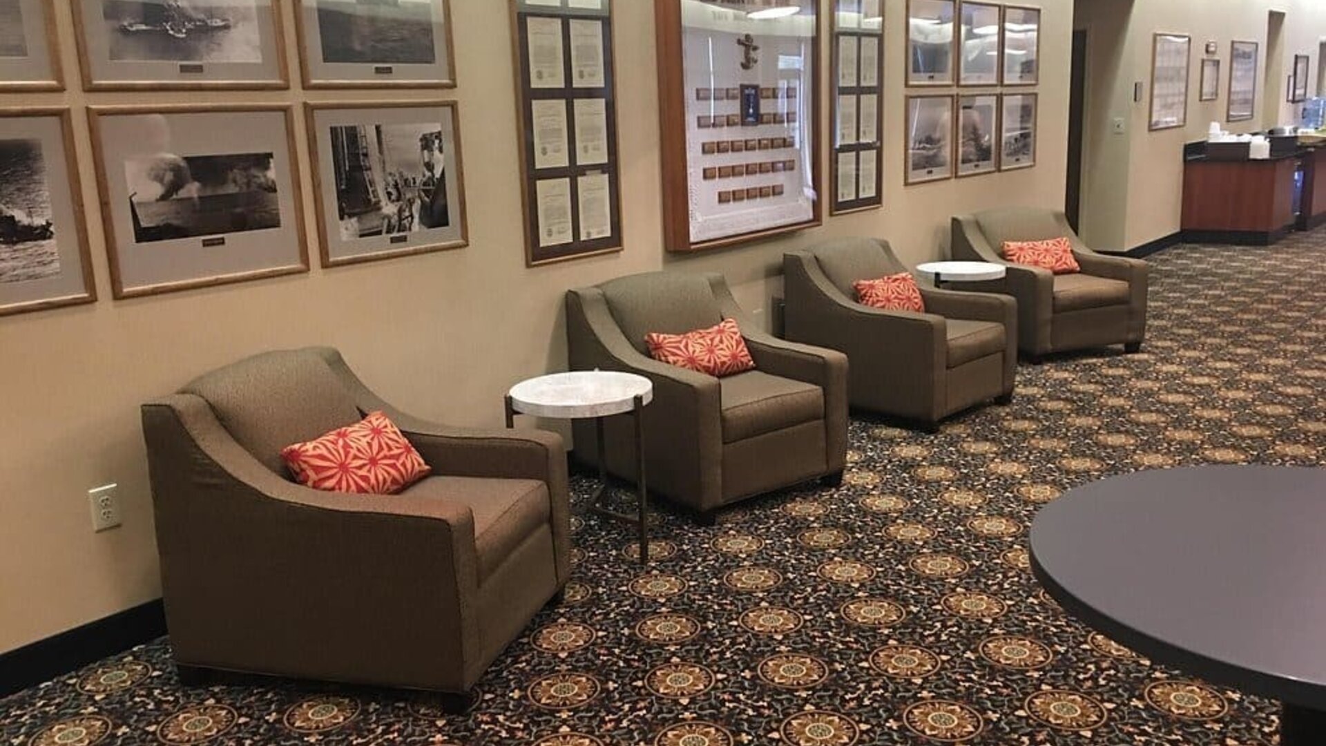 Lobby seating at Maritime Conference Center.