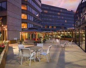 Outdoor pool deck at Westin Atlanta Airport Hotel.