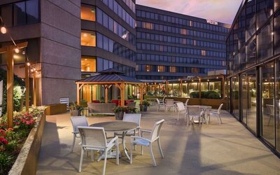 Outdoor pool deck at Westin Atlanta Airport Hotel.