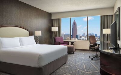 Day use room with work desk at Hilton Atlanta.