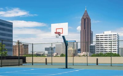 Basketball, pickleball courts and and jogging track available at Hilton Atlanta.