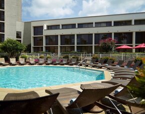 Refreshing outdoor pool at Atlanta Marriott Northwest At Galleria.