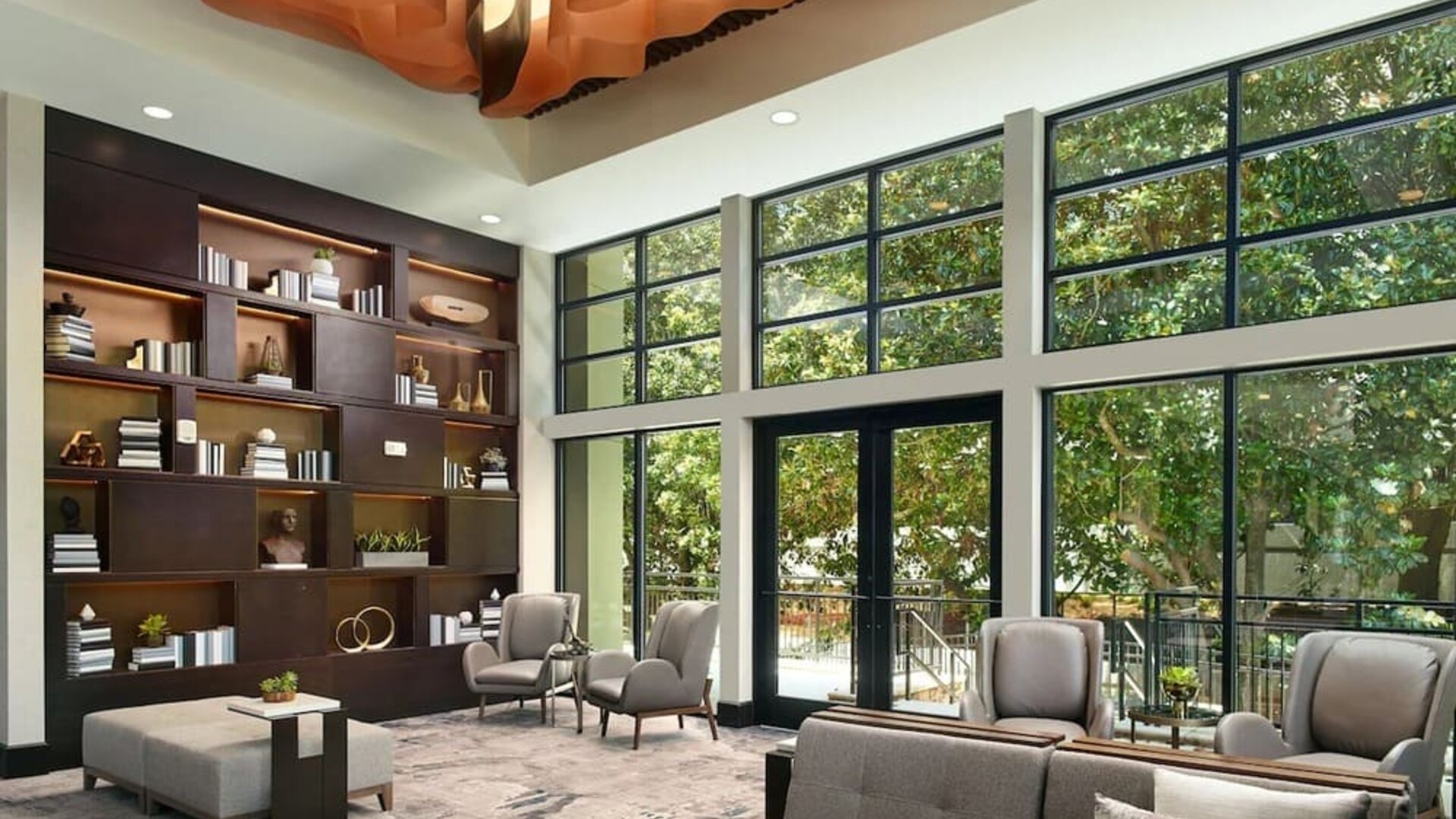 Seating area perfect for co-working at Atlanta Marriott Northwest At Galleria.