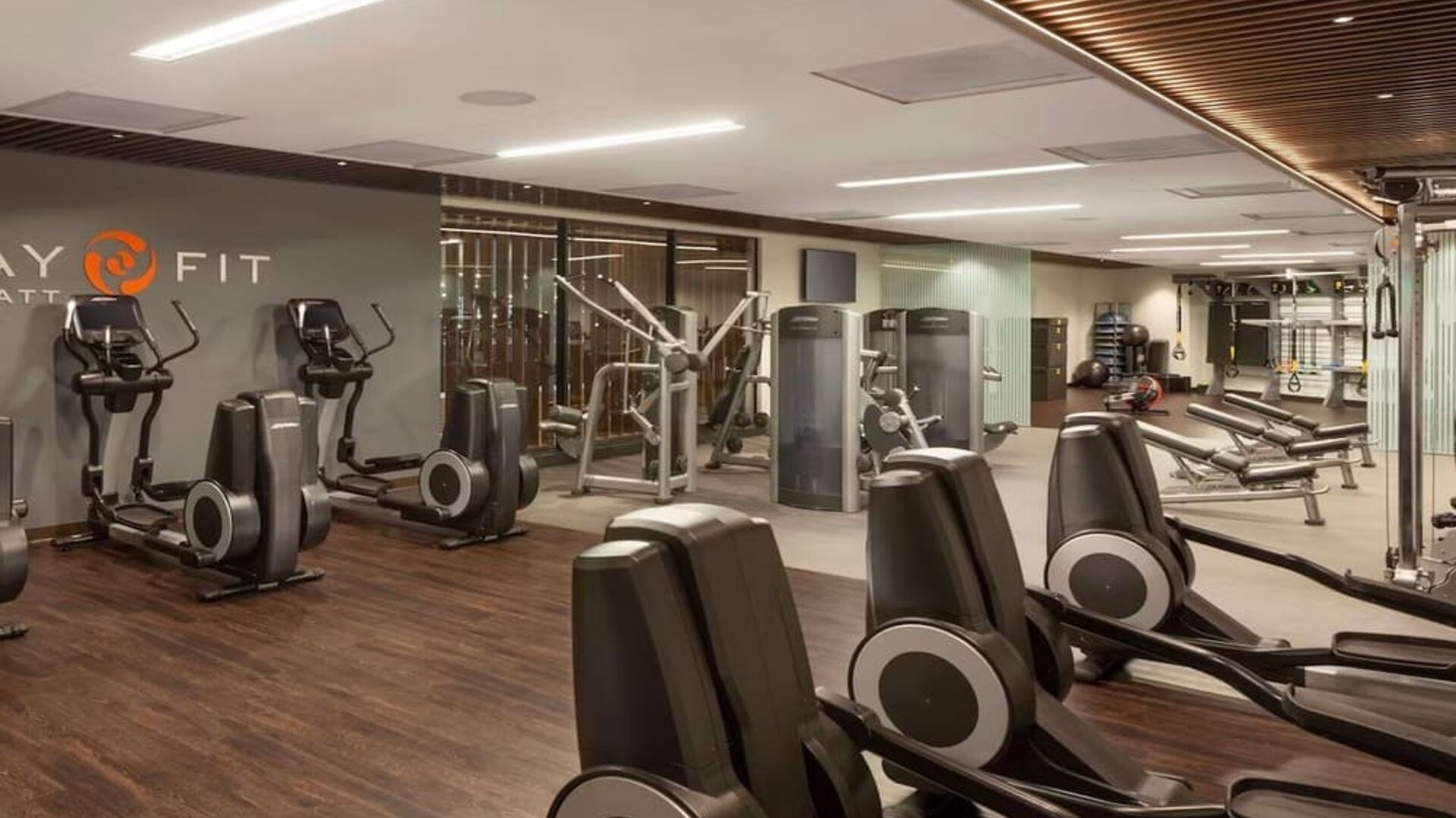 Fully equipped fitness center at Hyatt Regency San Francisco.