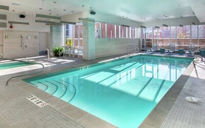 Refreshing indoor pool at Hilton Garden Inn Calgary Downtown.