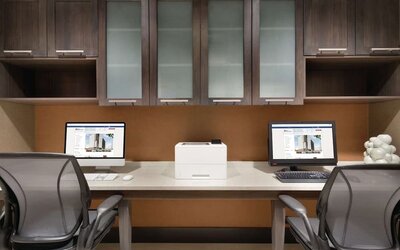 Dedicated business center at Hilton Garden Inn Calgary Downtown.