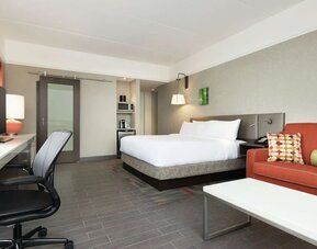 Day use room amenities at Hilton Garden Inn Calgary Downtown.