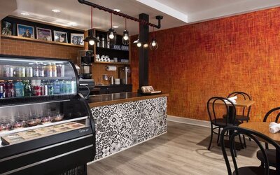 On-site coffee shop, perfect for coworking at Montrose At Beverly Hills.