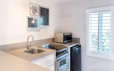 In-room kitchen at Montrose At Beverly Hills.