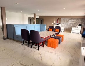 Lobby seating at Clarion Pointe.