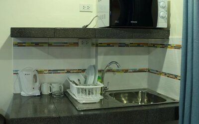 Kitchen at Walking Street Guest House.