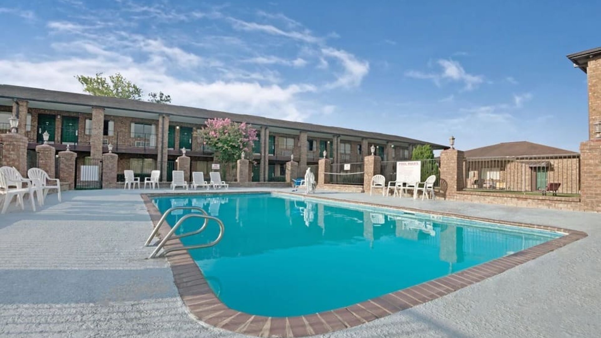 Outdoor pool at Super 8 By Wyndham Universal City.