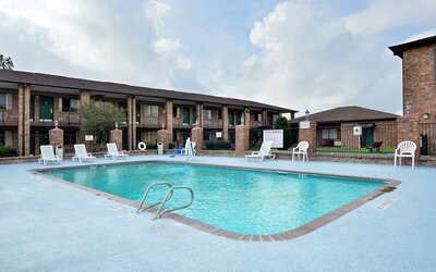 Outdoor pool at Super 8 By Wyndham Universal City.