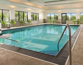 Relaxing indoor heated pool at Hampton Inn Chicago-O'Hare International Airport.