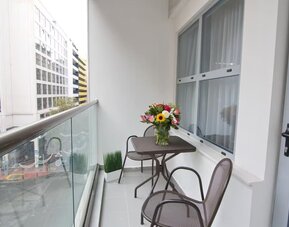 Outdoor balcony at Boss Boutique Athens.