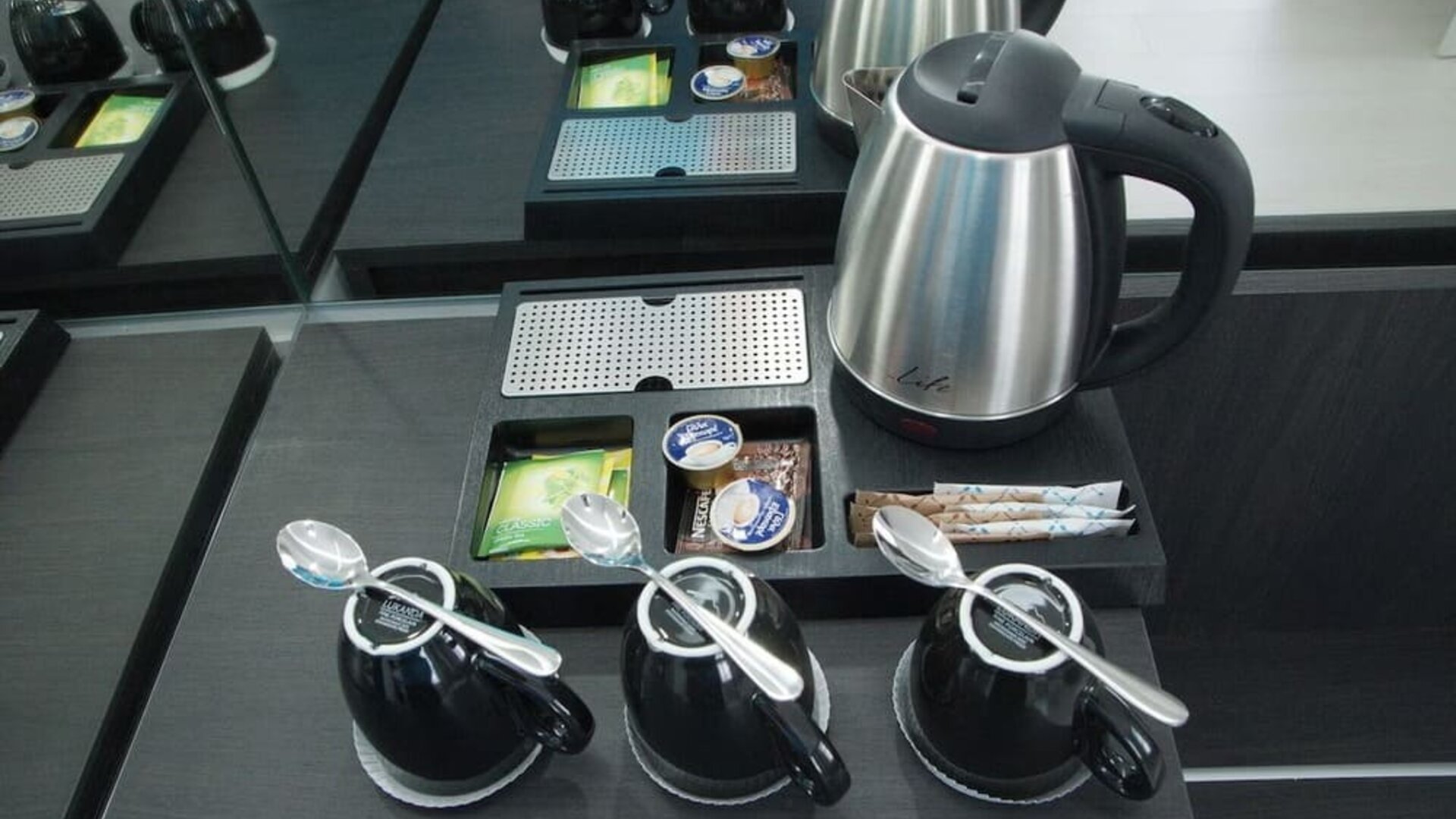 Coffee station at Boss Boutique Athens.