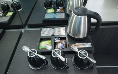 Coffee station at Boss Boutique Athens.
