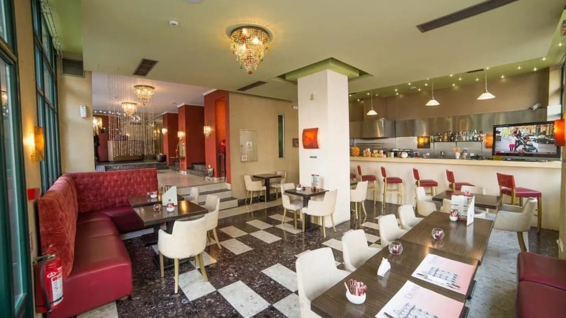 Hotel restaurant at Delphi Art Hotel.