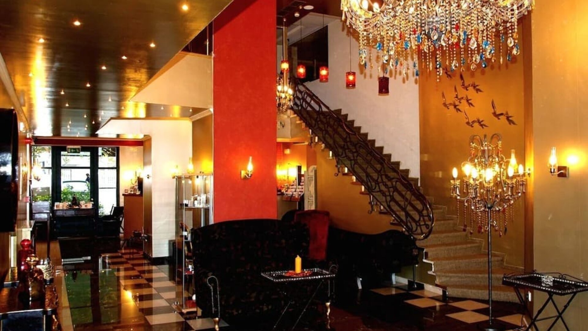 Reception hall at Delphi Art Hotel.