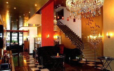 Reception hall at Delphi Art Hotel.