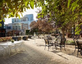 Outdoor terrace at DoubleTree By Hilton Montreal.