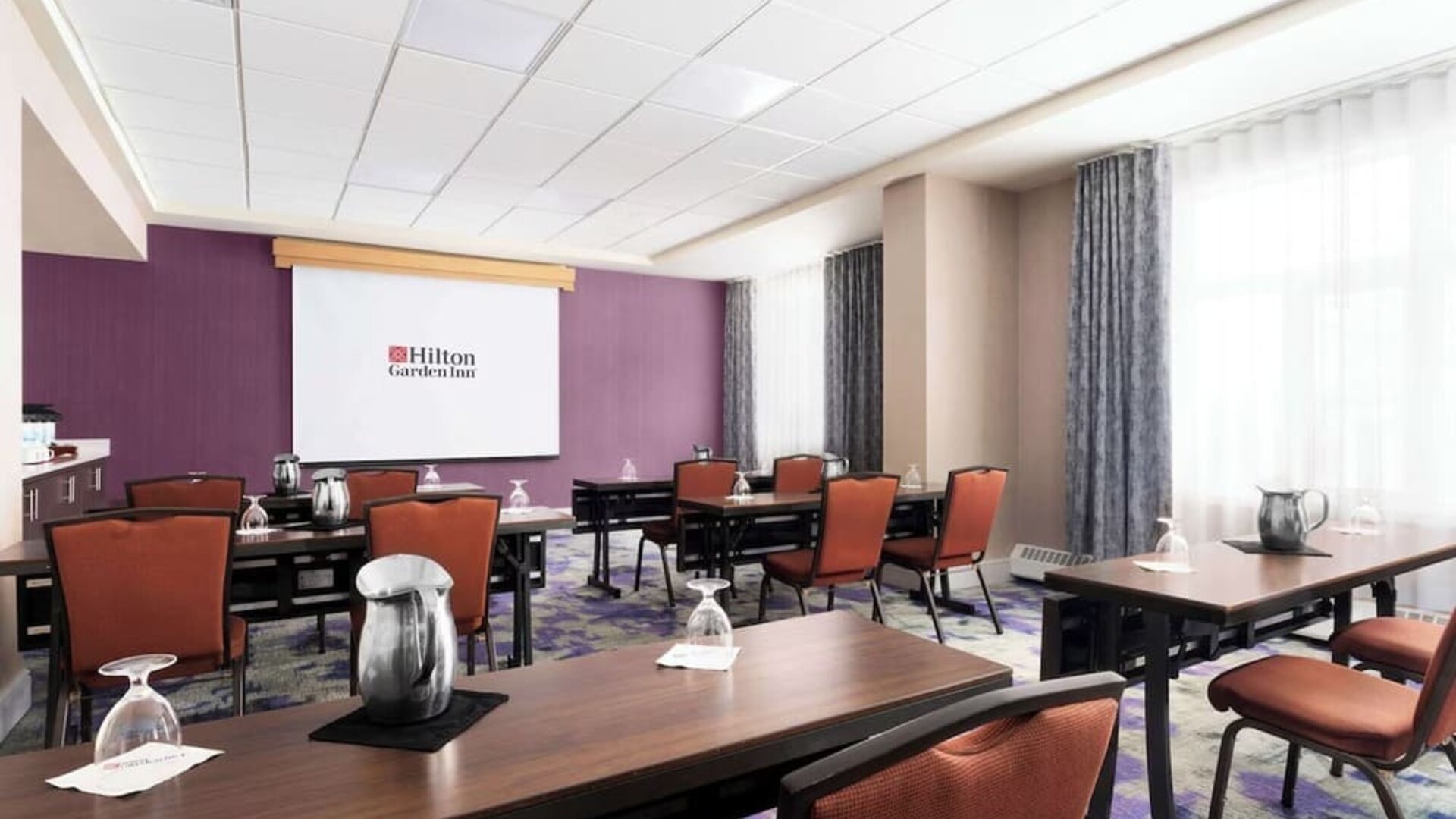 Meeting room at Hilton Garden Inn Calgary Airport.