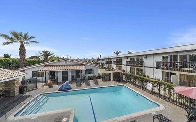 Outdoor pool at Lemon Tree Hotel & Suites Anaheim.