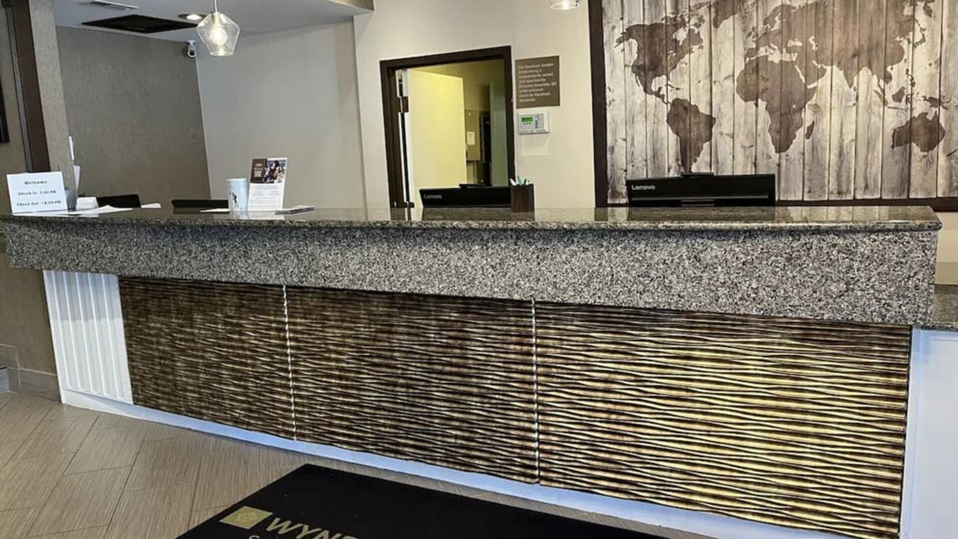 Reception desk at Wyndham Garden Schaumburg Chicago Northwest.