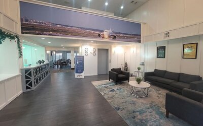 Reception hall at Quality Inn & Suites Irving DFW Airport South.
