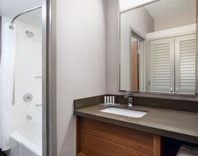 Guest bathroom at Courtyard By Marriott Columbus Worthington.