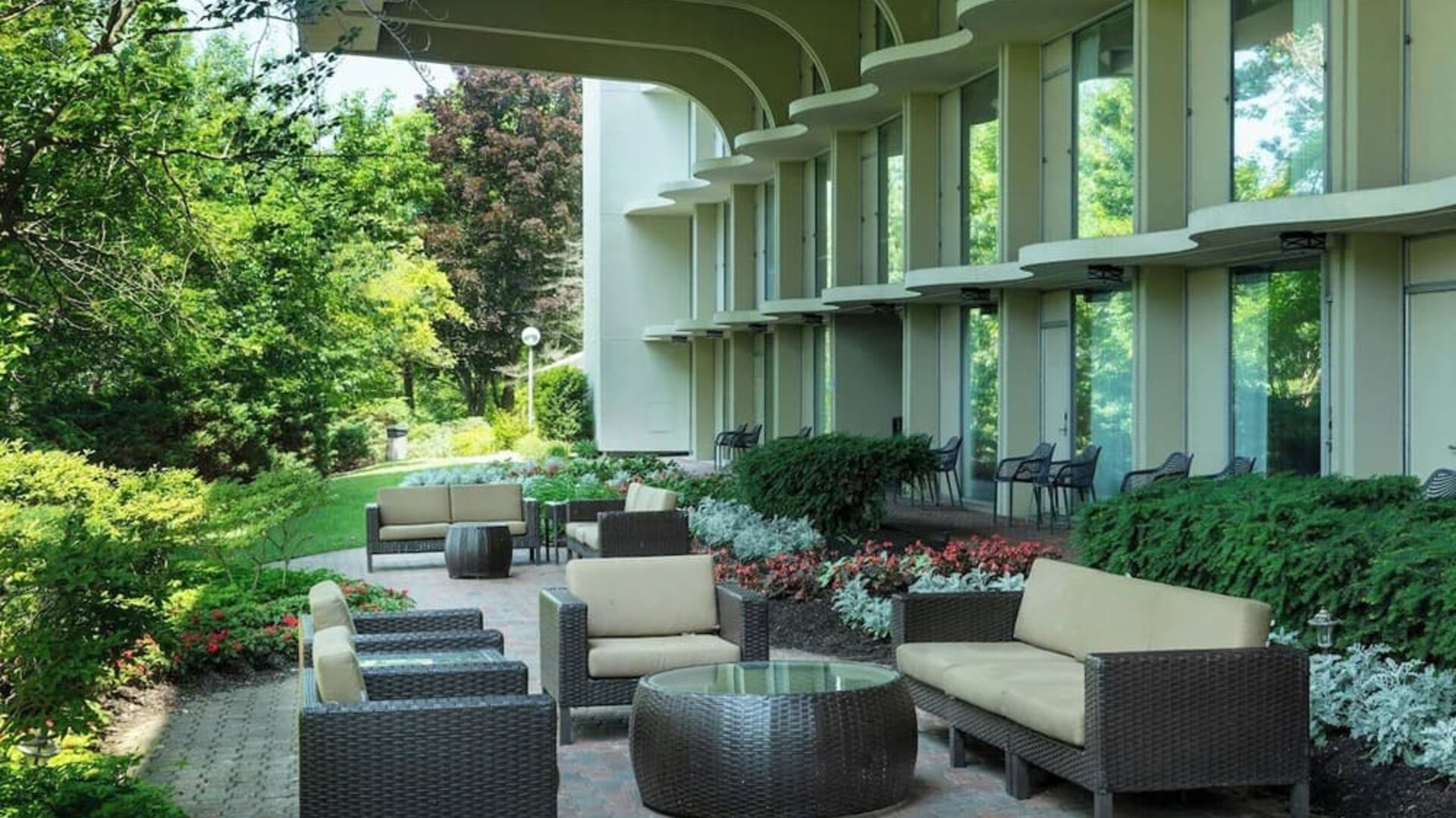 Courtyard at Boston Marriott Newton.
