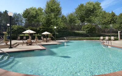 Outdoor pool at Hilton Atlanta Airport.