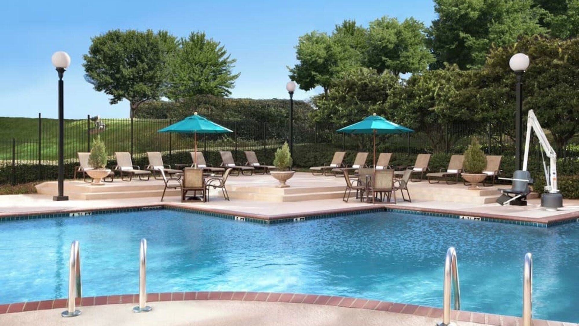 Outdoor pool at Hilton Atlanta Airport.