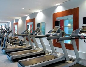 Fitness center at Hilton Atlanta Airport.