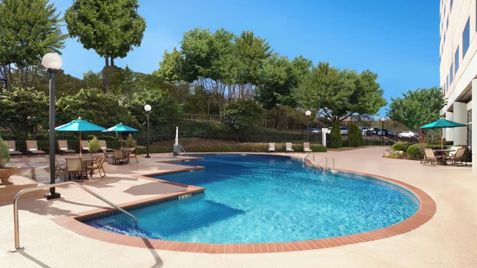 Outdoor pool at Hilton Atlanta Airport.