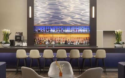 Hotel bar at Hilton Dusseldorf.