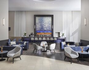 Lobby and lounge at Hilton Dusseldorf.