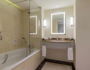 Guest bathroom at Conrad Dublin.